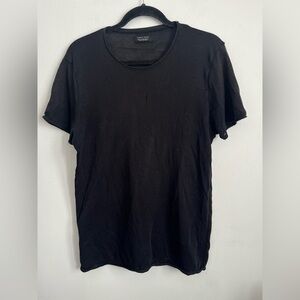 Zara Man Semi-Sheer Distressed Lightweight Black Short Sleeve Tee Shirt Medium